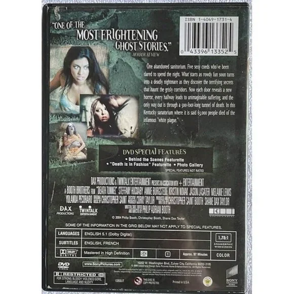 Death Tunnel (DVD, 2006) Kristin Novak Annie Burgstede Steffany Huckaby - Picture 2 of 4